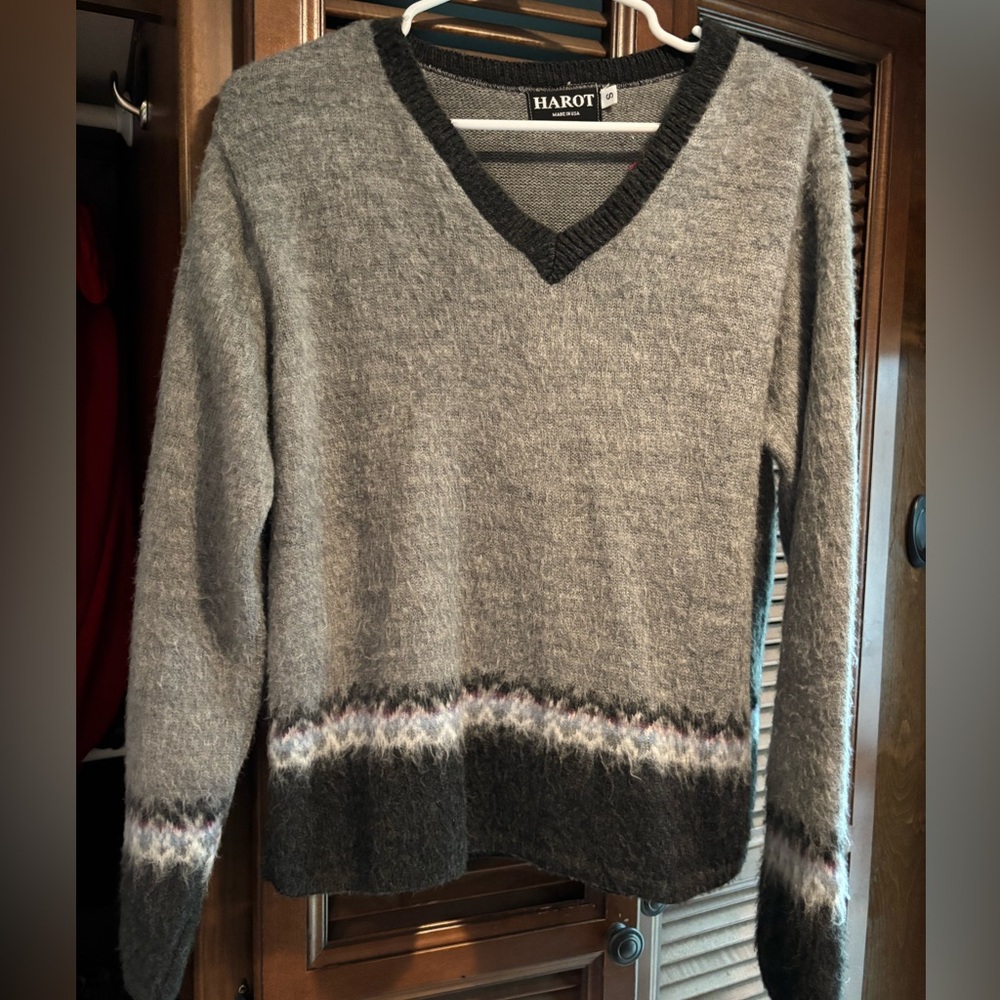 Charcoal V-Neck Men's Sweater